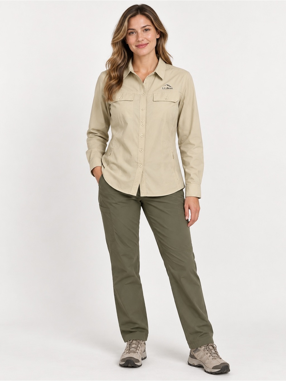 L.L. Bean Tan Utility Shirt Jacket